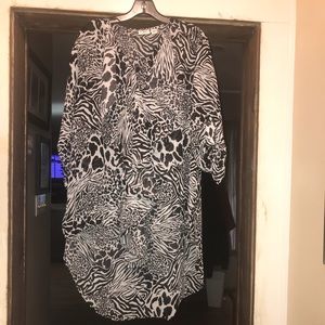 Cato Hi-low zebra print blouse size 14/16w.